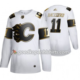 Calgary Flames Mikael Backlund 11 Adidas 2019-2020 Golden Edition Wit Authentic Shirt - Mannen